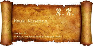 Mauk Ninetta névjegykártya